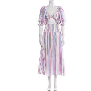 Hill House Home Striped Pink Multi Tie-Front Midi Skirt Set!